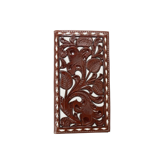 Men's Nocona Leather Bifold Wallet with Cream Underlay N5410108 - Crazy House Western Wear