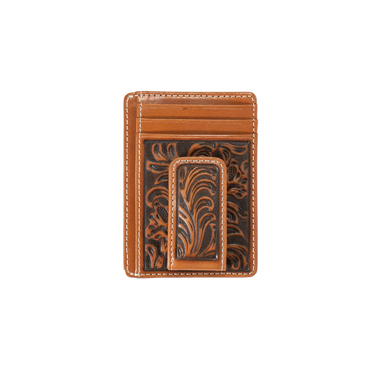 Men's Nocona Wallet Money Clip style with Leather Tooling N5417144 - Crazy House Western Wear