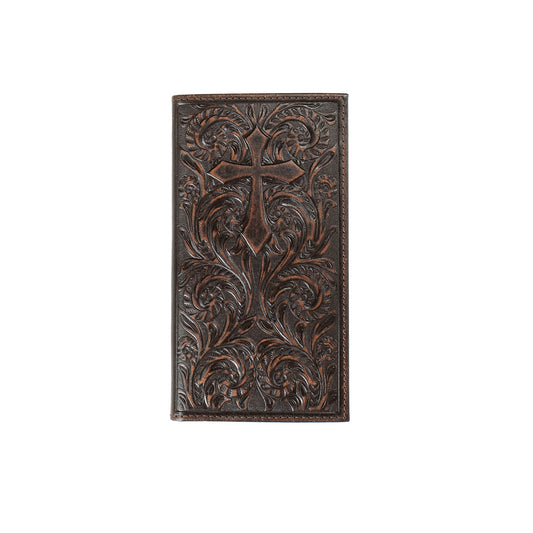 Men's Nocona Brown Rodeo Style Genuine Leather Wallet N5417244 - Crazy House Western Wear