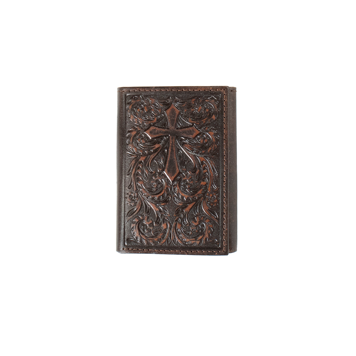 Men's Nocona Medium Brown Trifold Style Wallet N5417444 - Crazy House Western Wear