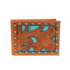 Men's Nocona Leather and Teal Wallet N5418133 - Crazy House Western Wear