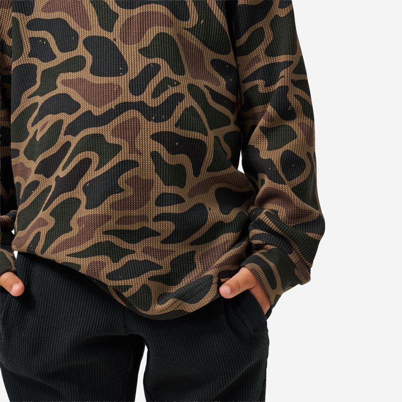 Burlebo Boy's Bendita Camo Thermal Hoodie Y-TH-BITAC