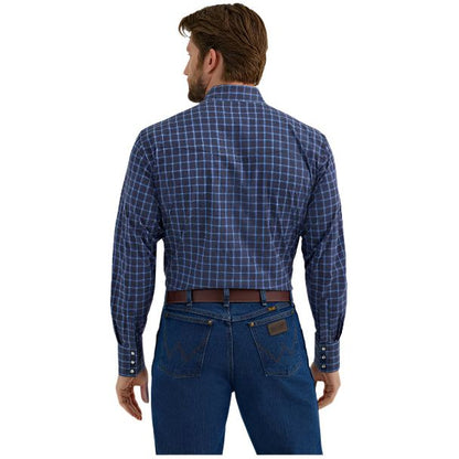 Men's Wrangler Wrinkle Resist Long Sleeve Western Snap Plaid Shirt 2355359 - Crazy House Western Wear