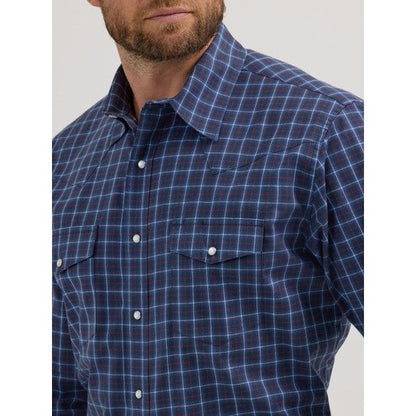 Men's Wrangler Wrinkle Resist Long Sleeve Western Snap Plaid Shirt 2355359 - Crazy House Western Wear