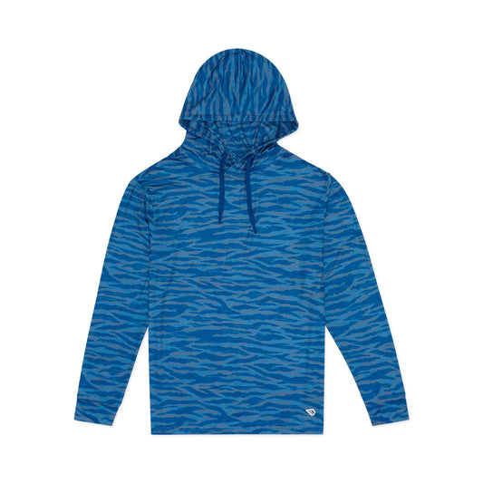 Men's Burlebo Performance Hoodie - Navy Tiger Stripe Camo PH-TSC-NVY
