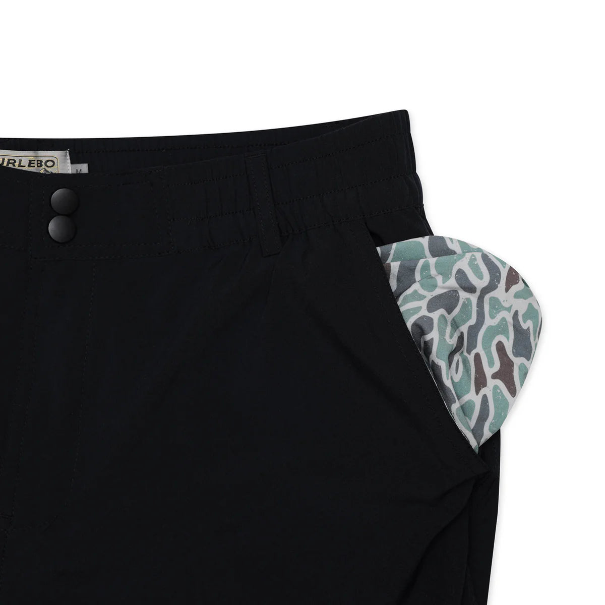 Men's Burlebo Everyday Short - Matte Black - Retro Duck Camo Pocket ES-MB-RDC