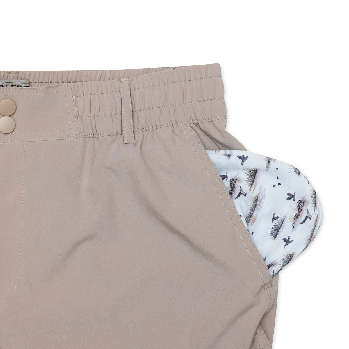 Men's Burlebo Everyday Short - Cobblestone Khaki - Duck Hunt Pocket ES-CK-DKH