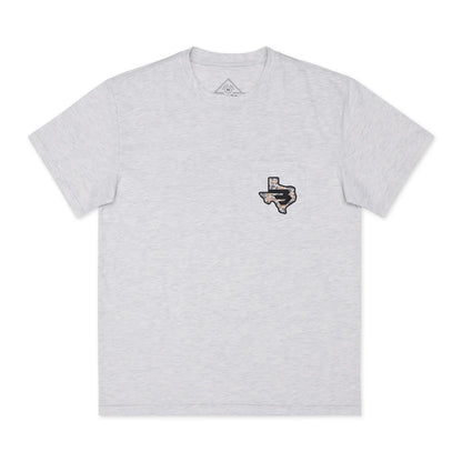 Men's Burlebo Texas Camo Flying B Logo - Heather Ash Grey TXCFB-SS-AG - Crazy House Western Wear