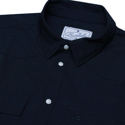Men's Burlebo Performance Western Shirt - Navy PWS-NVY