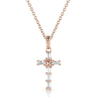 Women's Montana Silversmiths Entwined Rose Gold Brilliant Cross Necklace NC3239RG