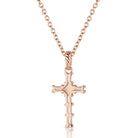 Women's Montana Silversmiths Entwined Rose Gold Brilliant Cross Necklace NC3239RG