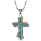 Men's Montana Silversmiths Inner Light Turquoise Cross Necklace NC4779