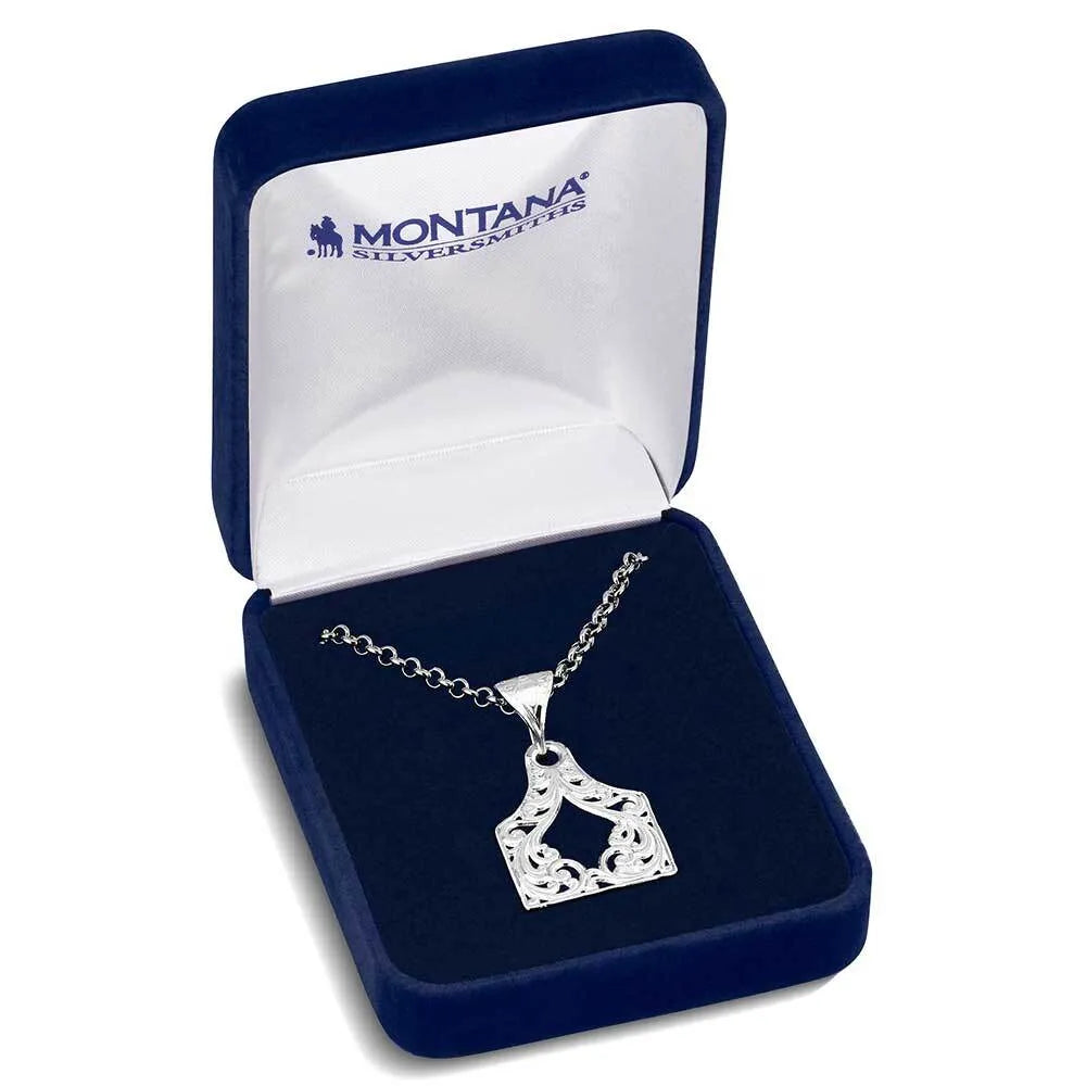 Women's Montana Silversmiths Out West Cow Tag Necklace NC6135