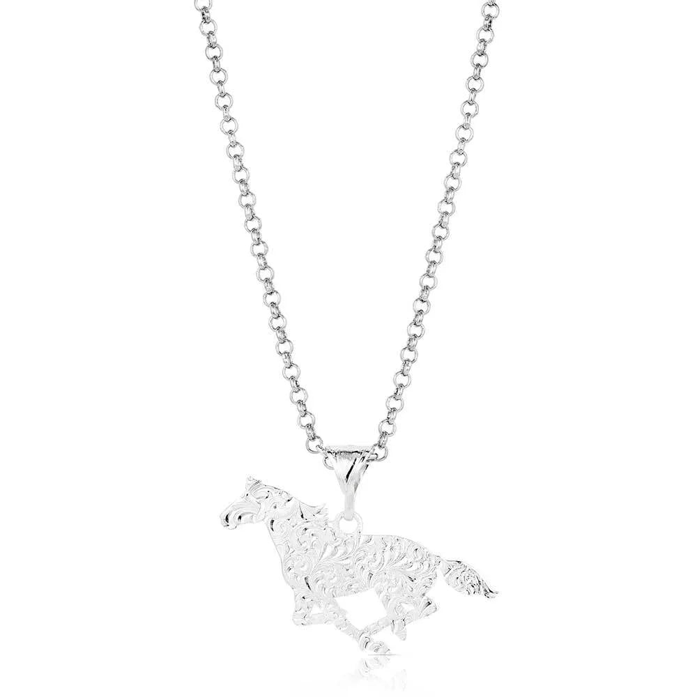 Women's Montana Silversmiths Out West Running Horse Necklace NC6136