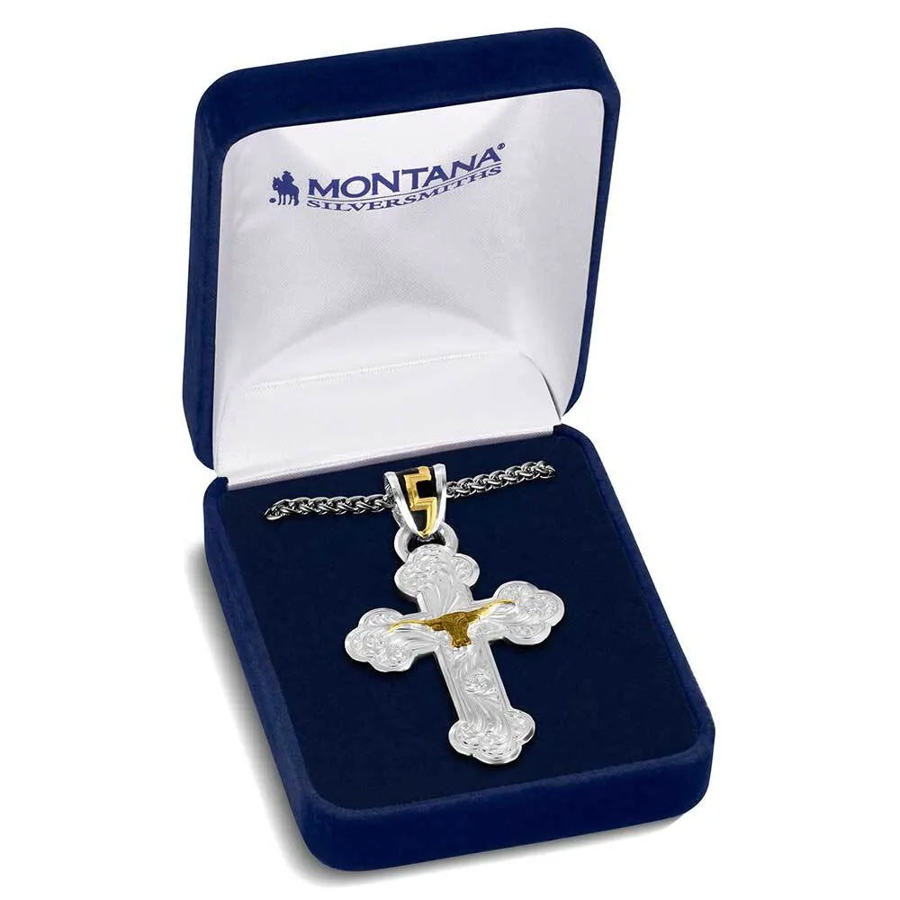 Men's Montana Silversmiths Honor and Grit Cross Necklace NC6172
