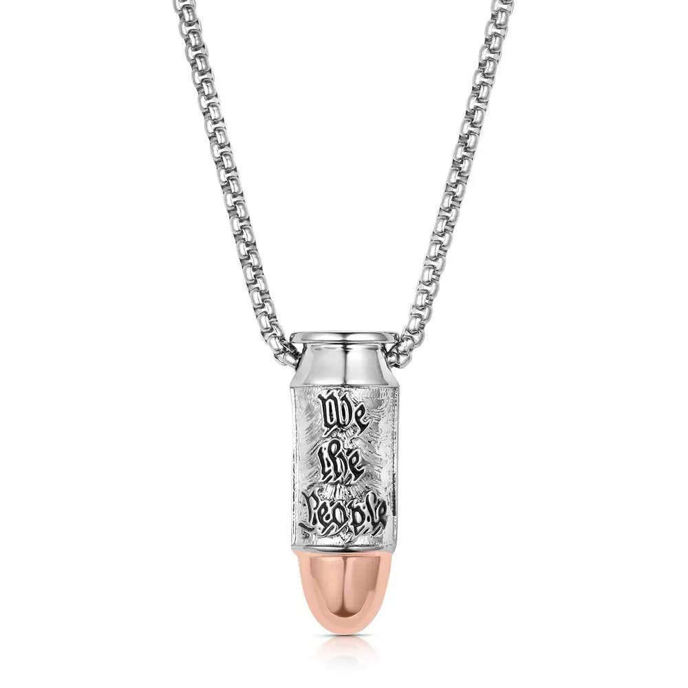 Men's Montana Silversmiths We The People Pistol Bullet Necklace Men's Montana Silversmiths We The People Pistol Bullet Necklace