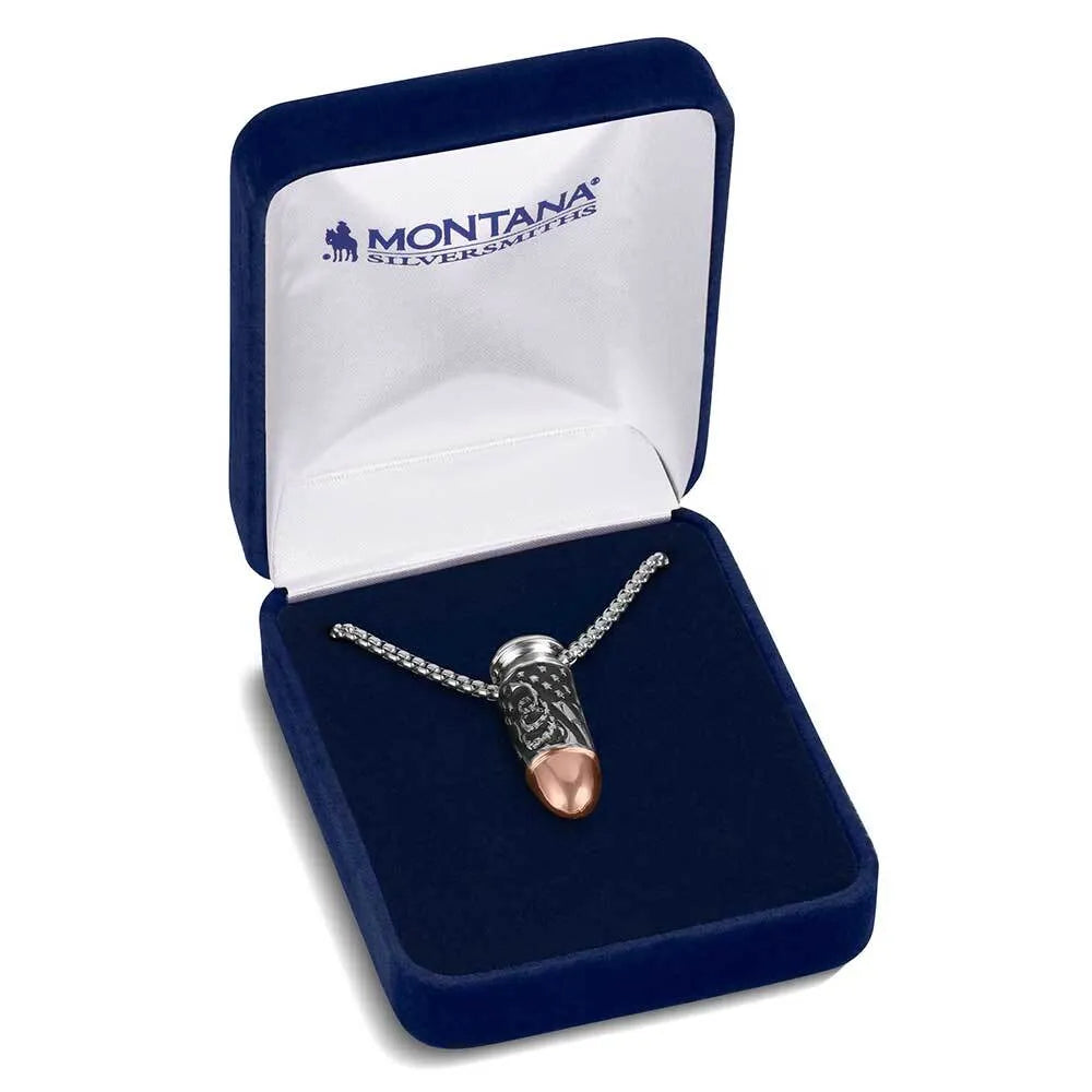 Men's Montana Silversmiths We The People Pistol Bullet Necklace Men's Montana Silversmiths We The People Pistol Bullet Necklace