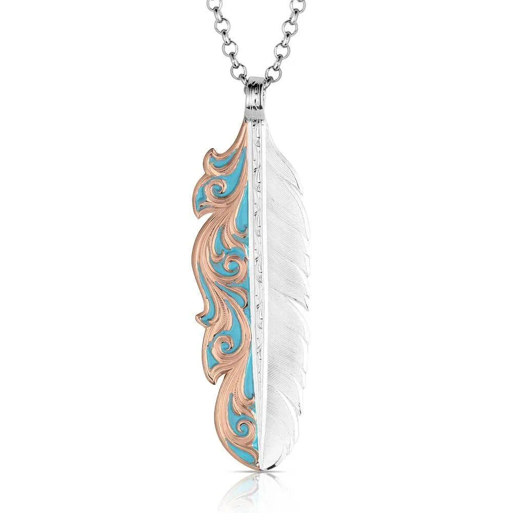 Montana Silversmiths Alpine Glow Feather Necklace NC6405