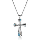 Men's Montana Silversmiths Still Waters Turquoise Cross Necklace NC6517