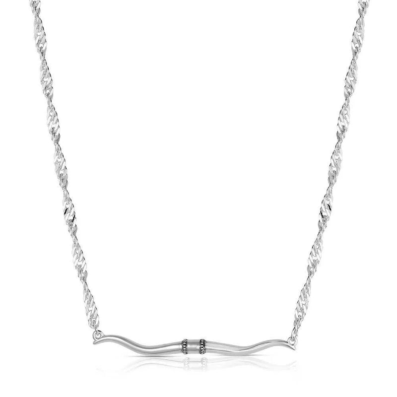 Women's Montana Silversmiths Western Silhouette Longhorn Bar Necklace NC6531