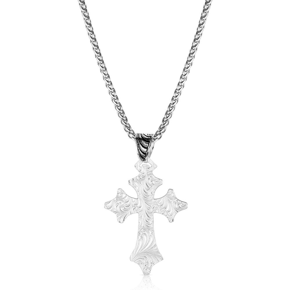 Montana Silversmiths Men's Barbed Cross Necklace NC6574