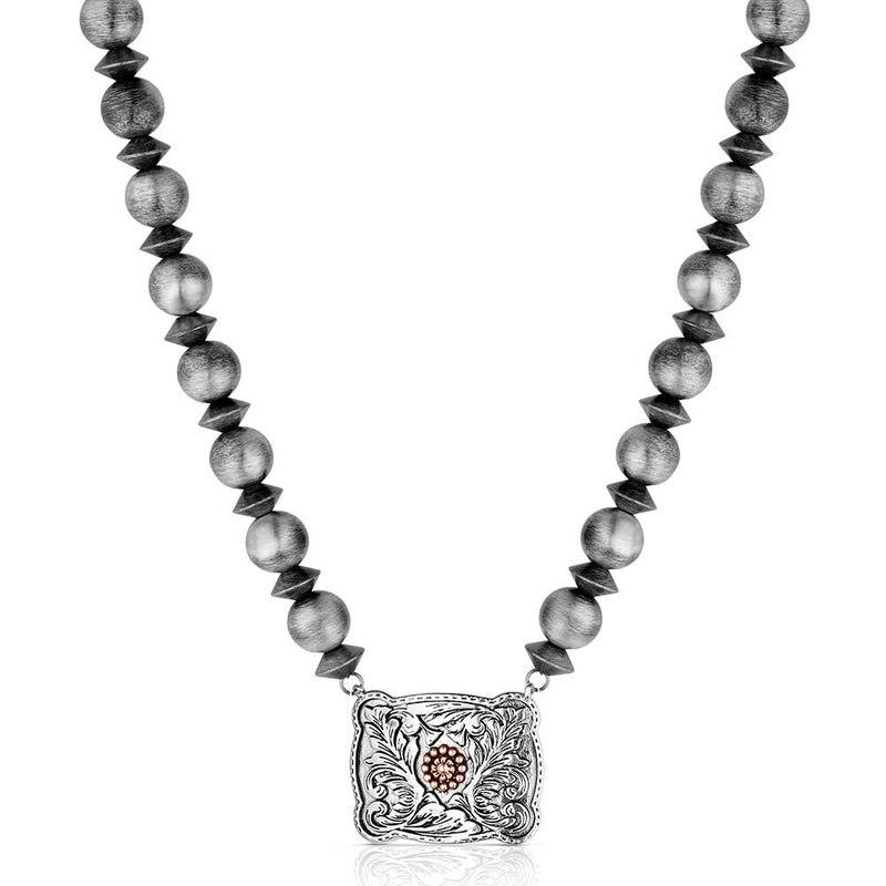 Montana Silversmiths Women's Cowgirl Pearls Buckle Necklace NC6608