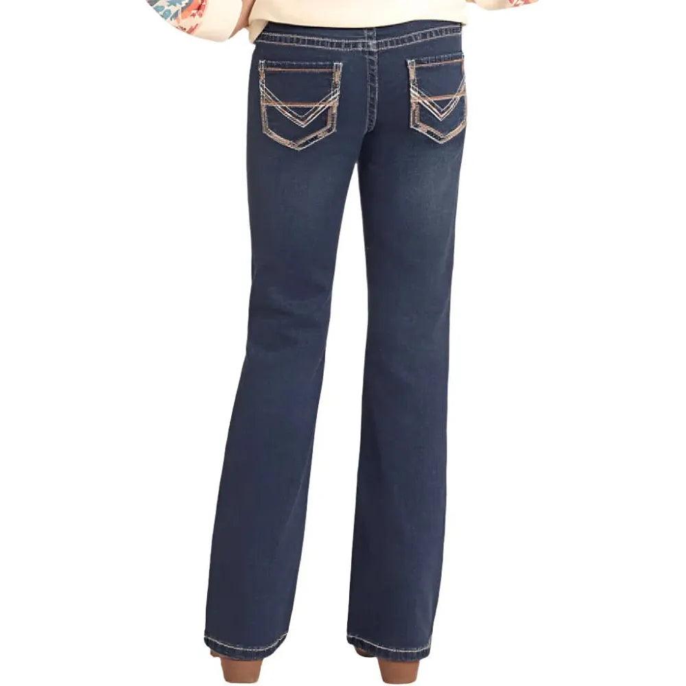 Girl's Rock and Roll Denim Pearl Stitch Bootcut Jeans BG4MD04918 - Crazy House Western Wear