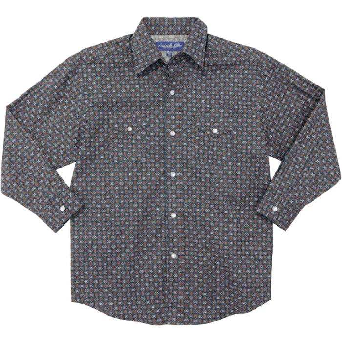 Boy's Panhandle Slim Western Snap Geo Print Shirt RBN2S07566