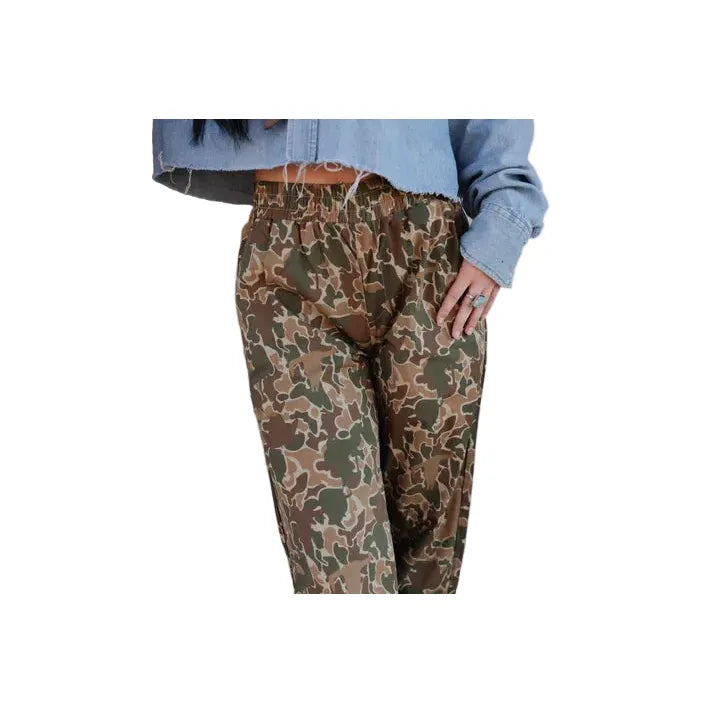 Women's TwoFly Off Tha Track Camo Linen Pants