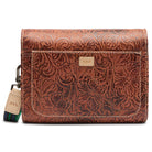 Consuela Brown Tooled Leather Sally On The Town Crossbody Bag OOTT4564VFSQOS