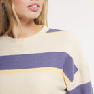 Southern Marsh Women's Tan and Purple Striped Sunday Morning Sweater OSSM-ATPR