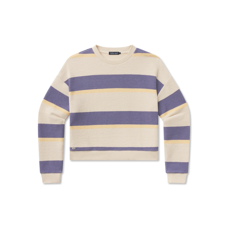 Southern Marsh Women's Tan and Purple Striped Sunday Morning Sweater OSSM-ATPR