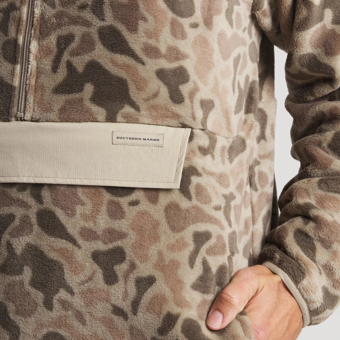 Men's Southern Marsh Wadsworth Fleece Pullover Retro Camo OWWP-KHK