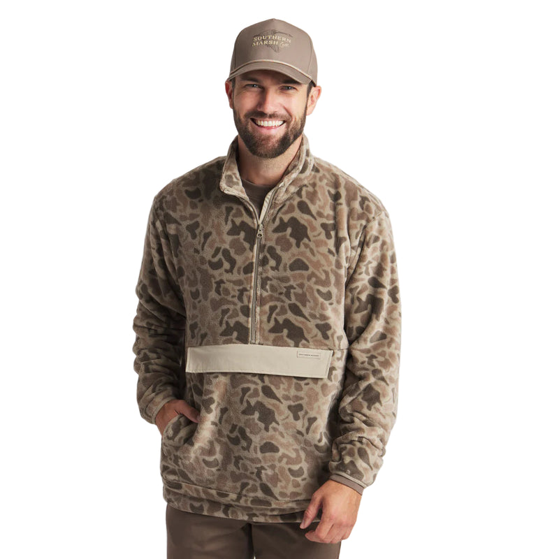 Men's Southern Marsh Wadsworth Fleece Pullover Retro Camo OWWP-KHK