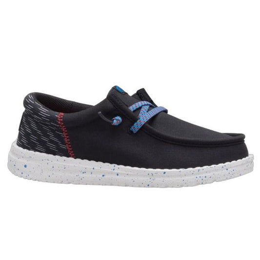 Boy's Hey Dude Wally Funk Hersey Jacquard Black Multi Casual Shoes 44184-0C4