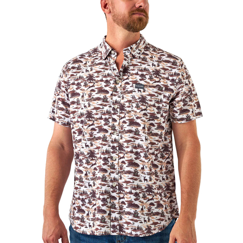 Men's Burlebo Performance Button Up Brush Country PBU-BRCTY