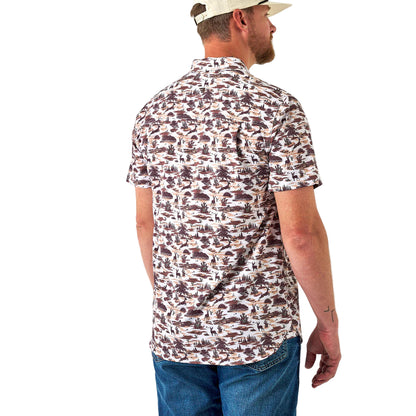 Men's Burlebo Performance Button Up Brush Country PBU-BRCTY