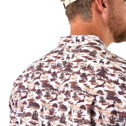 Men's Burlebo Performance Button Up Brush Country PBU-BRCTY