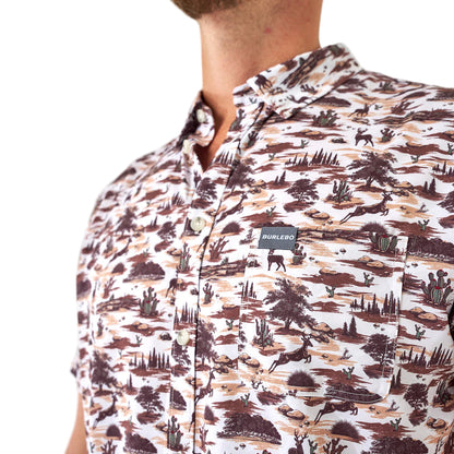Men's Burlebo Performance Button Up Brush Country PBU-BRCTY