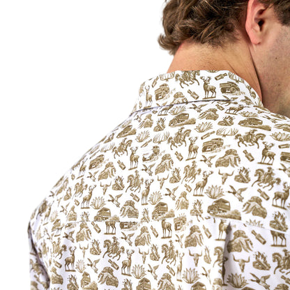Men's Burlebo Performance Button Up "Into The Wild" PBU-ITW