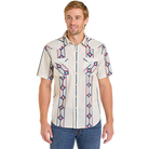 Men's Panhandle Red and Blue Aztec Stripe Short Sleeve Snap Shirt PMN3S06914 - Crazy House Western Wear