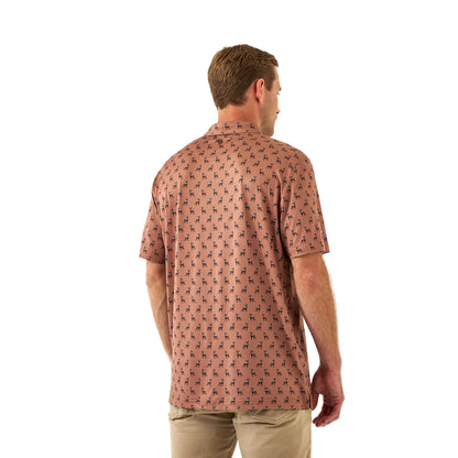 Men's Burlebo Performance Polo Whitetail Deer Brown PP-WTD-B