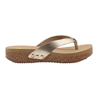 Women's Ver Volatile Gold Flip Flops PV1035-GOLD - Crazy House Western Wear
