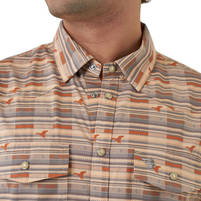 Men's Burlebo Performance Western Shirt Duck Hunter Plaid PWS-DKHPL