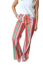 Poppy and Pine Women's Candy Striped Denim Pants 