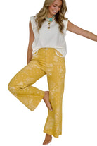 Poppy and Pine Women's Mustard Bandana Frey Hem Denim Pants 