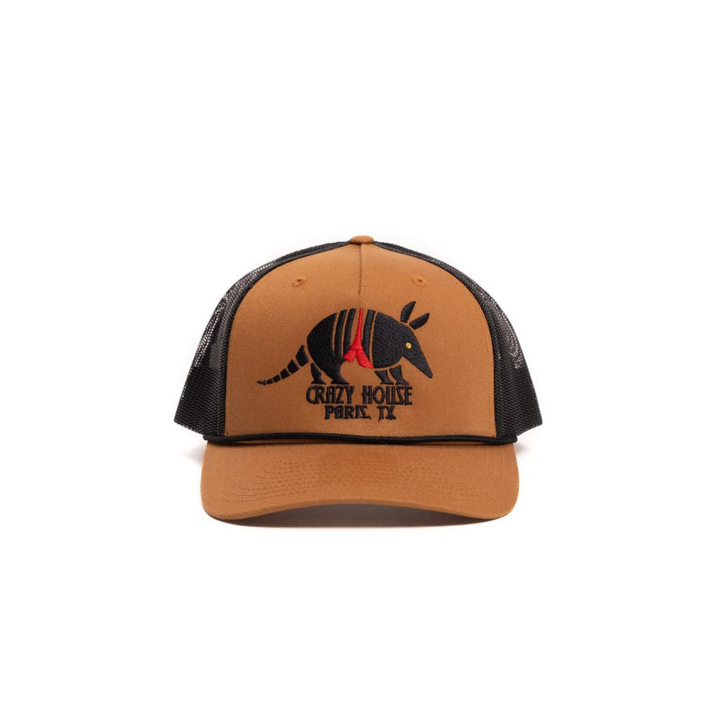 Crazy House Unisex Brown Snapback with Armadillo Stitching - Crazy House Western Wear