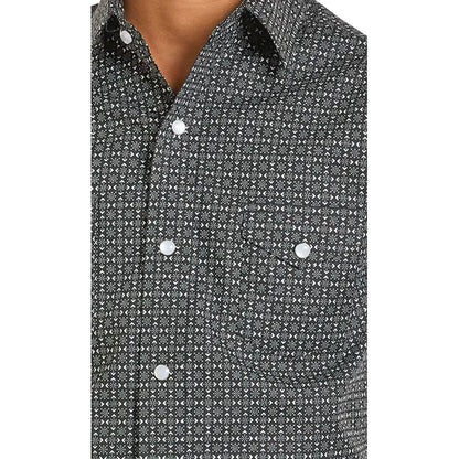 Boy's Rock and Roll Geometric Long Sleeve Snap Shirt RBN2S06924