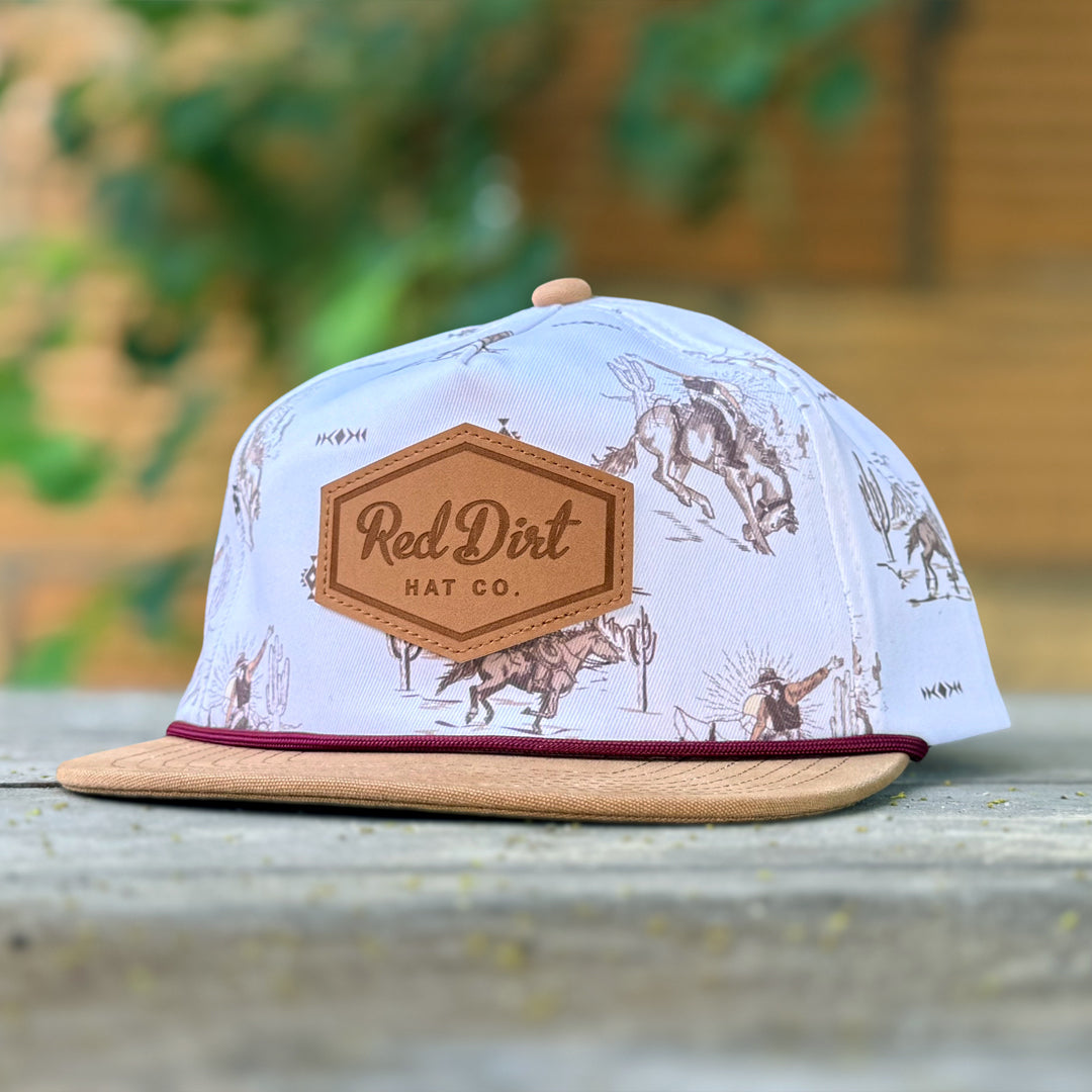 Red Dirt Hat Co Boy's White/Tan Out West Snapback RDHCY-66