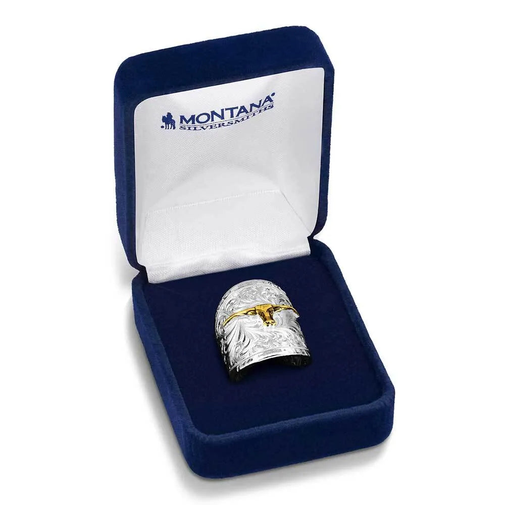Women's Montana Silversmiths Out West Ring With Longhorn RG155-384S
